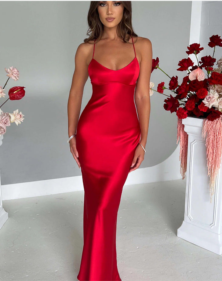 Damen elegantes Kleid mit schmalem Schnitt und trägerloser Silhouette EB