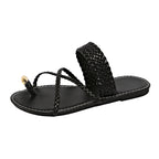 Damen Bequeme Riemchen-Sandalen mit geflochtenem Design EB