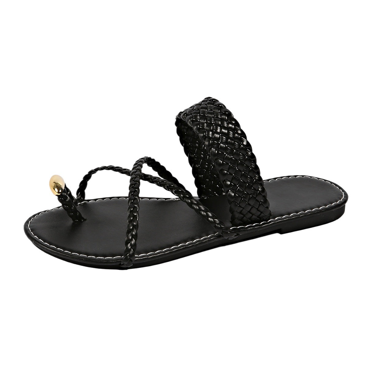 Damen Bequeme Riemchen-Sandalen mit geflochtenem Design EB