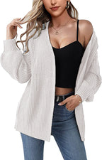 Damen Grober Strickcardigan mit offenen Fronten und lässigem Schnitt EB