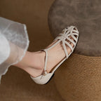 Damen Bequeme Sandalen mit offenem Zehenbereich und elegantem Riemchen-Design EB