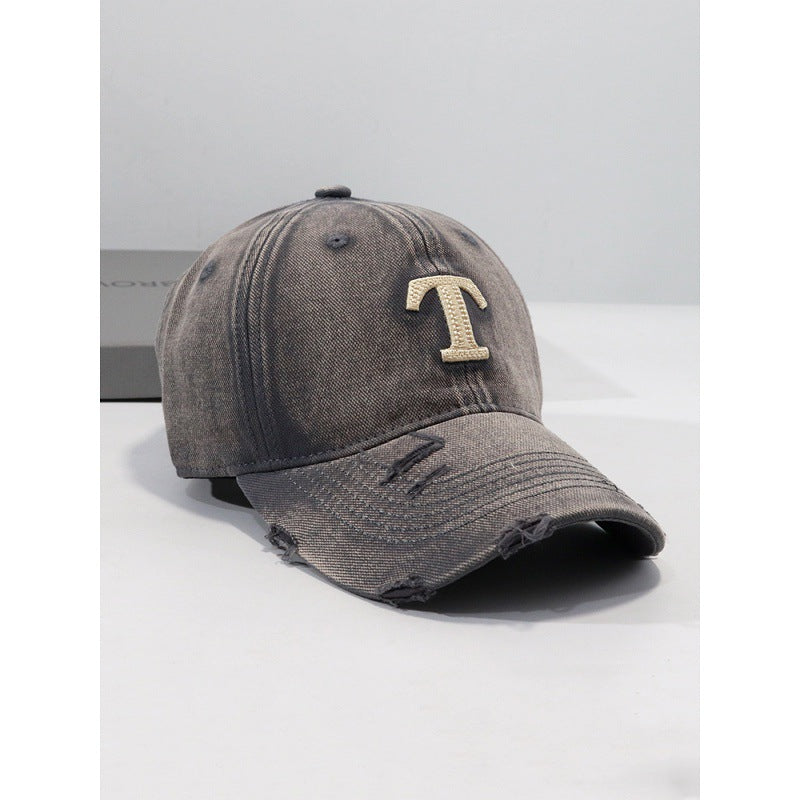 Herren-Denim-Cap mit Distressed-Optik