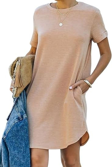 Damen Casual Kleid mit praktischen Taschen EB