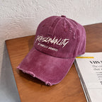 Verstellbare Baseballkappe aus Distressed-Denim