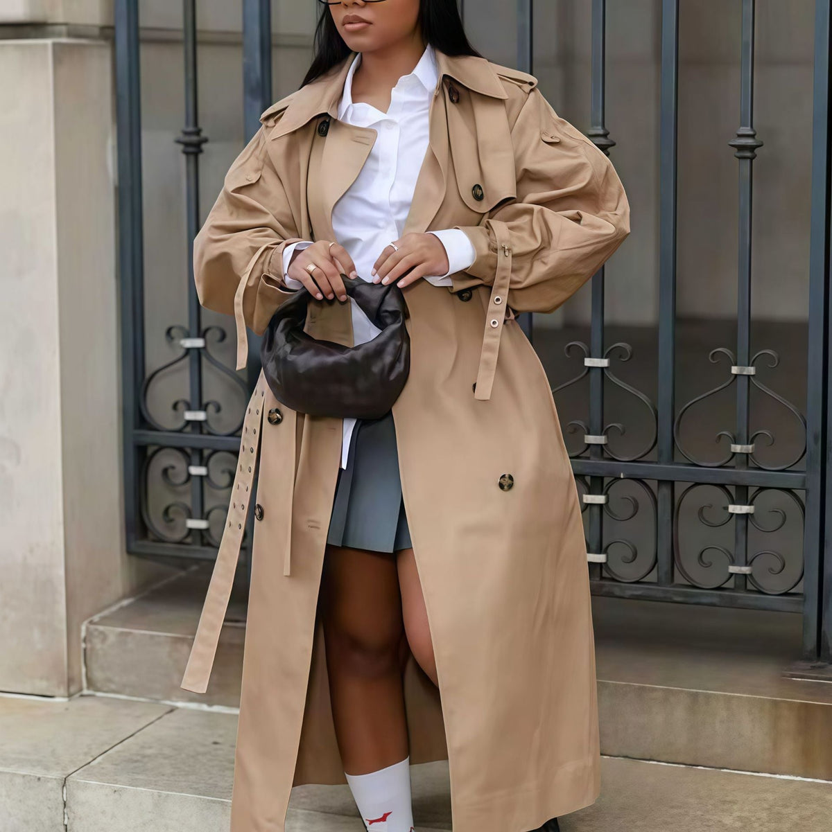 Damen eleganter Trenchcoat EB
