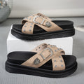 Damen Badesandalen mit modischem Riemendesign und eleganten Nieten EB