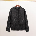 Damen Glitzerjacke mit praktischen Taschen und elastischem Saum EB