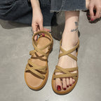 Damen bequeme Riemensandalen mit elastischem Fersenriemen EB