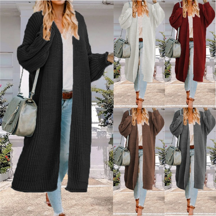Damen Großer Strickmantel mit weitem Schnitt und tiefen Taschen EB