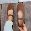 Damen Bequeme Ballerinas mit verstellbarem Riemchen EB