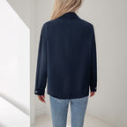 Damen elegante Bluse mit dekorativer Faltenstruktur EB