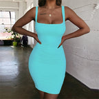 Damen Bodycon Minikleid mit breiten Trägern und taillierter Silhouette EB