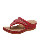 Damen Bequeme Schmuck-Sandalen mit Zehensteg EB