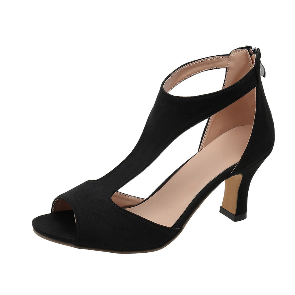 Damen Absatzsandalen mit offenen Riemen und modischem Schnürdesign EB