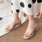Damen Blockabsatz Sandalen mit modischem Riemendesign EB