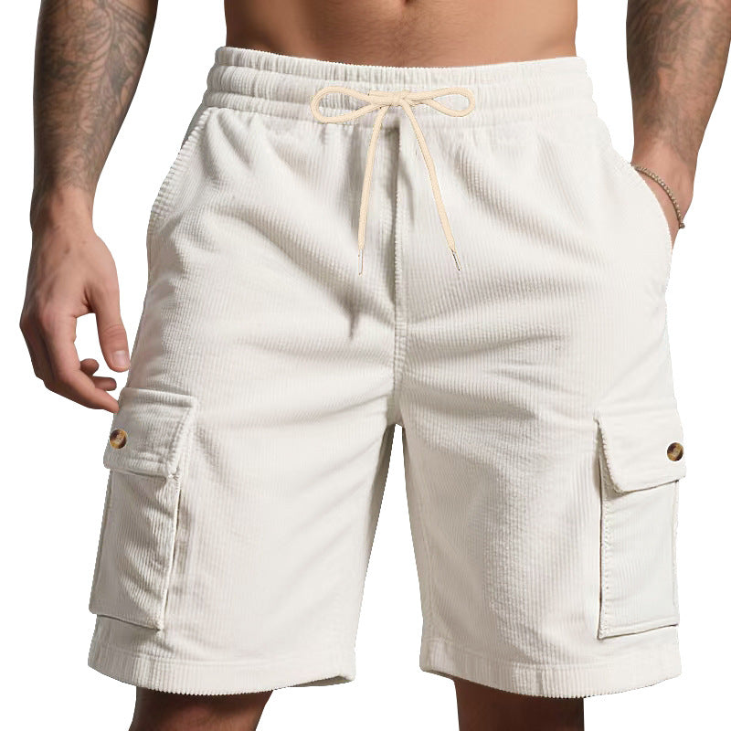 Herren-Cordshorts mit Cargo-Taschen und Kordelzug