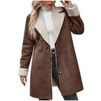 Damen kuscheliger Oversized-Mantel mit schickem Kragen EB