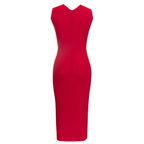 Damen Elegantes Cocktailkleid mit raffinierten Cut-Outs und metallic großen Knopfdetails EB