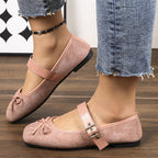 Damen Ballerinas mit verstellbarem Riemen und elegantem Schleifendetail EB