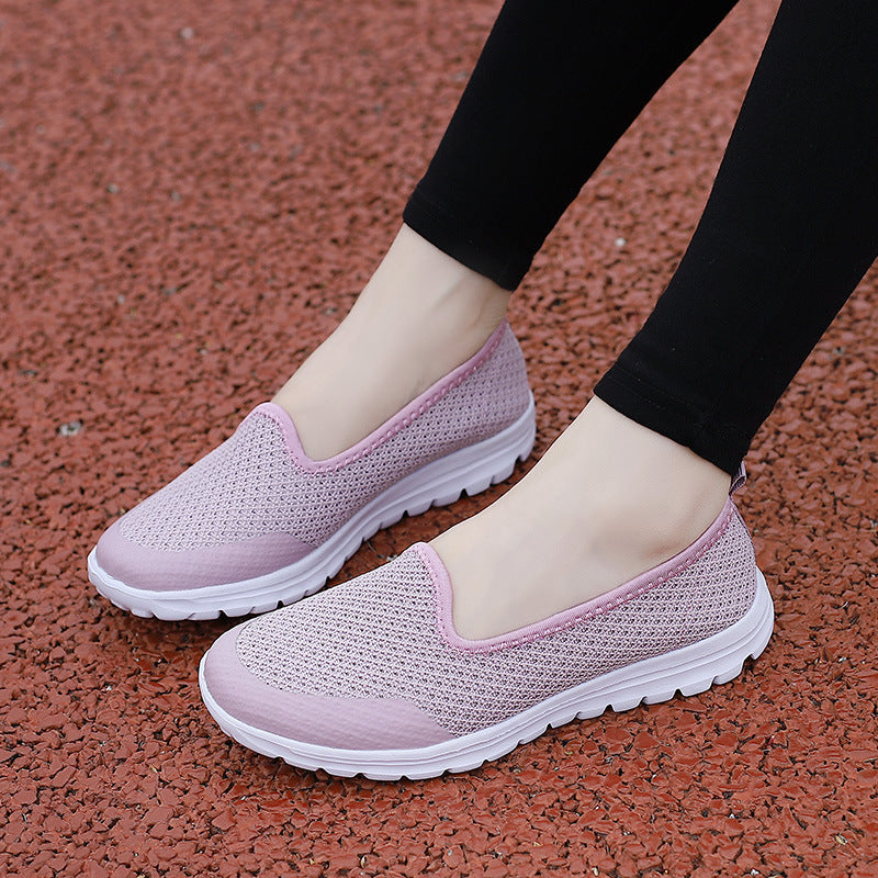 Damen Bequeme Slip-On Laufschuhe mit atmungsaktivem Obermaterial EB