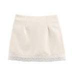 Damen eleganter Rock mit Spitzenbesatz EB