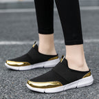 Damen Bequeme Slip-On Clogs mit elastischem Obermaterial EB