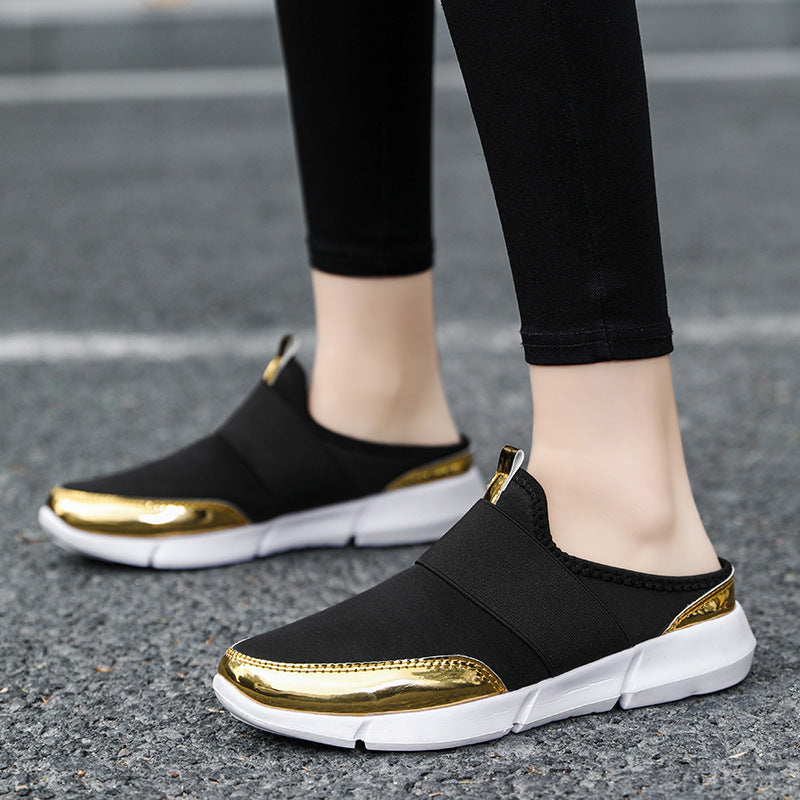 Damen Bequeme Slip-On Clogs mit elastischem Obermaterial EB