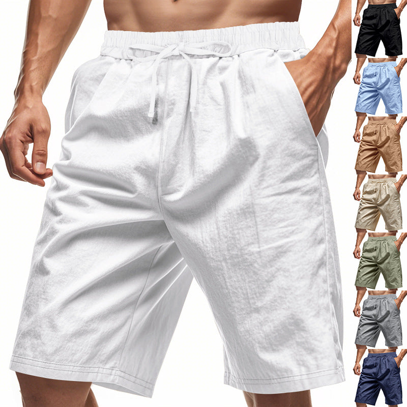 Herren nan lässige Bermudashorts aus Baumwollmix mit elastischem Bund Kordelzug und Seitentaschen EB