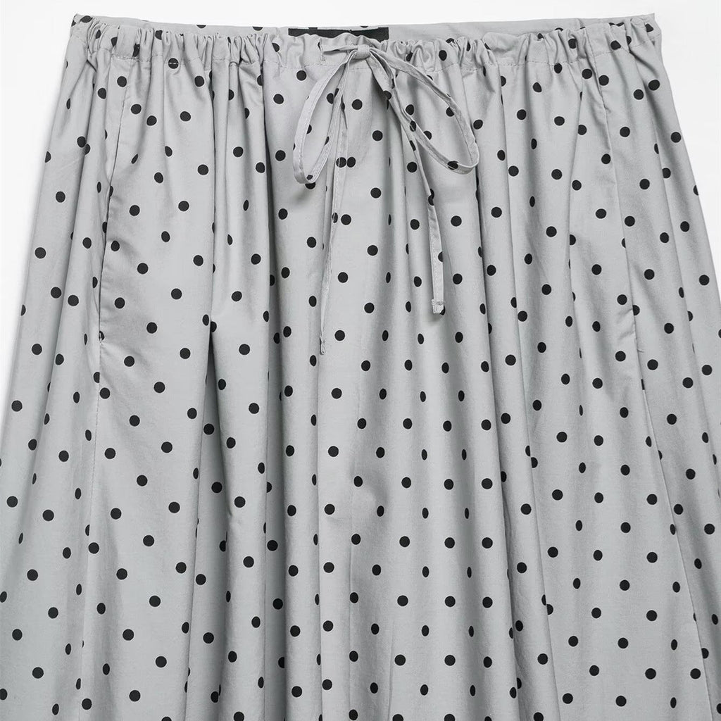 Damen Midi-Rock mit verspieltem Punkte-Design und elastischem Taillenzug EB