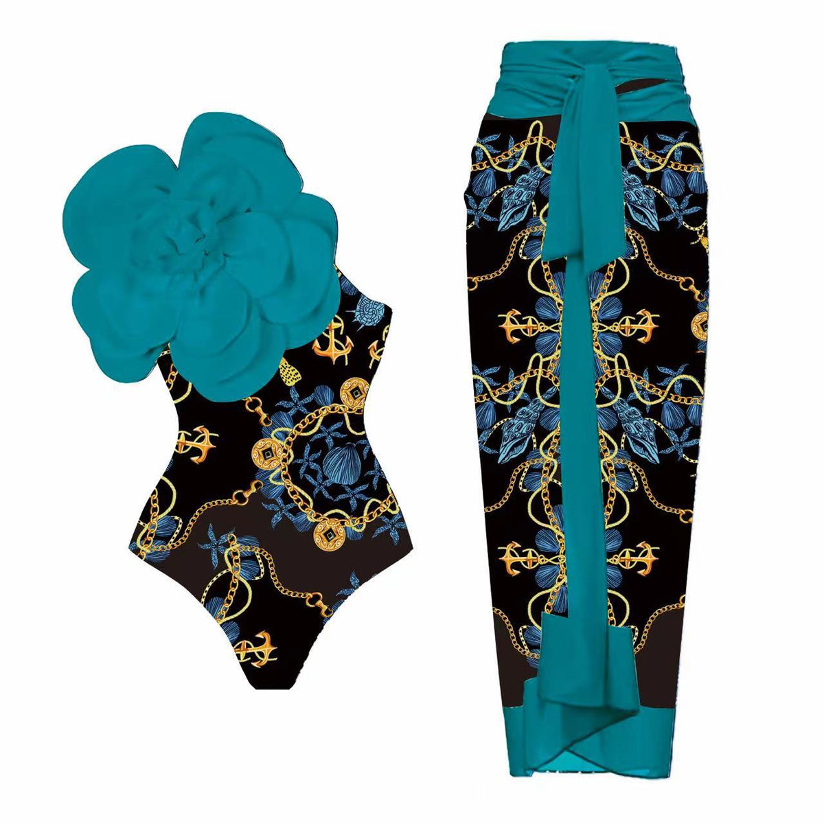 Eleganter Jumpsuit mit aufwendiger Blumendekoration