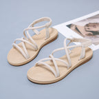 Damen bequeme Riemchen-Sandalen mit ergonomischer Fußbettgestaltung und elastischen Einsätzen EB