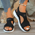 Damen Bequeme Freizeit-Sandalen mit elastischen Riemen und gepolsterter Sohle EB