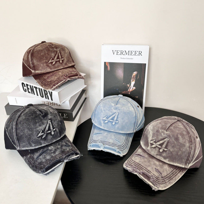 Damen-Baseballkappe im Vintage-Stil mit Used-Look