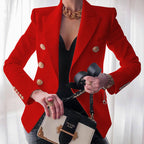 Damen Eleganter Blazer mit doppelter Knopfleiste und tailliertem Schnitt EB