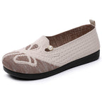 Damen Bequeme Slipper mit dekorativem Strickmuster und Perlenverzierung EB