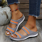 Damen bequeme und luftige Sandalen mit elastischem Riemendesign EB