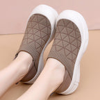 Damen Bequeme Slip-On Laufschuhe mit rutschfester Sohle und elastischem Obermaterial EB