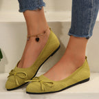 Damen elegante Ballerinas mit stylischem Schleifen-Detail aus atmungsaktivem Gewebe R&B