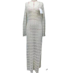 Damen elegantes Häkelkleid mit tiefem Ausschnitt EB