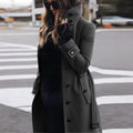 Damen eleganter Trenchcoat mit hohem Kragen EB