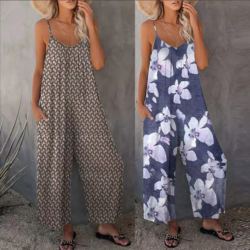 Damen Jumpsuit mit lässigem Schnitt und verstellbaren Trägern EB