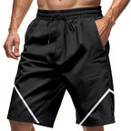 Atmungsaktive Herren-Trainingsshorts mit Reißverschlusstaschen