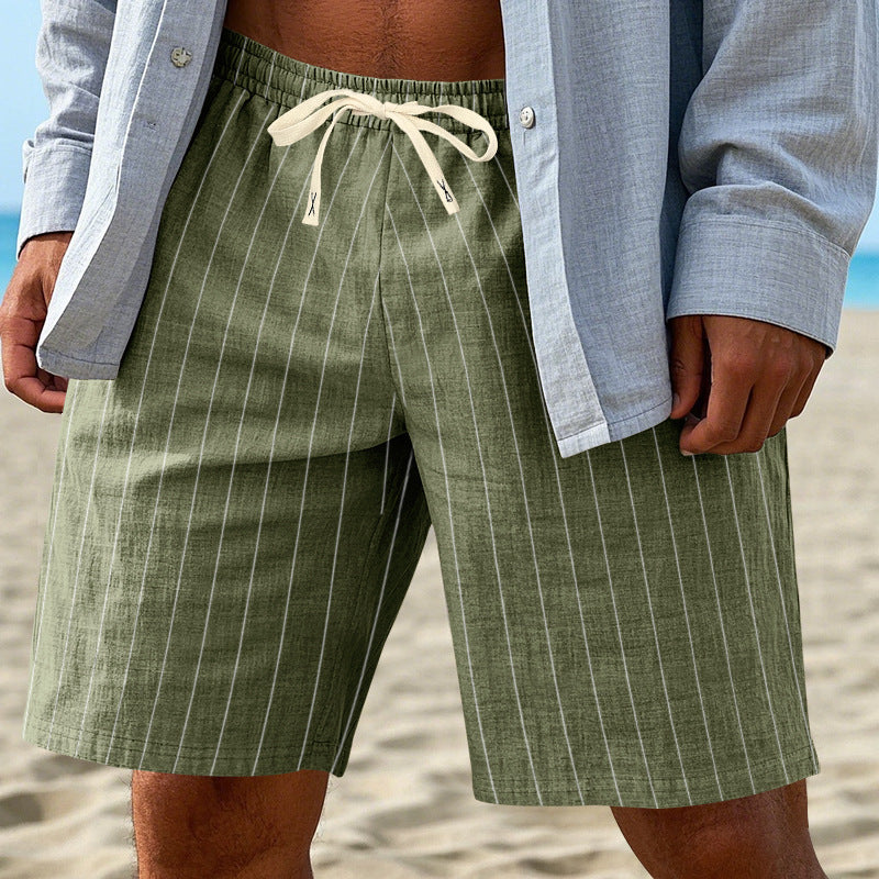 Herren-Bermudashorts mit Nadelstreifen und Kordelzug