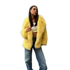 Damen Kuscheliger Oversize Kunstfellmantel EB