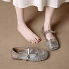Damen Ballerina-Schuhe mit geflochtenem Detail EB
