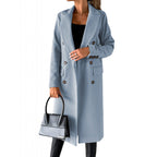 Damen Eleganter Doppelreihiger Mantel mit hochmodernem Schnitt EB