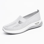 Damen Bequeme Slip-On Freizeitschuhe mit atmungsaktivem Strickoberteil EB