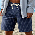 Herren-Bermudashorts mit Nadelstreifen und Kordelzug