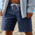 Herren-Bermudashorts mit Nadelstreifen und Kordelzug