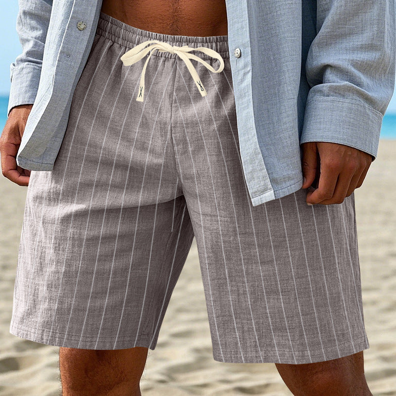 Herren-Bermudashorts mit Nadelstreifen und Kordelzug